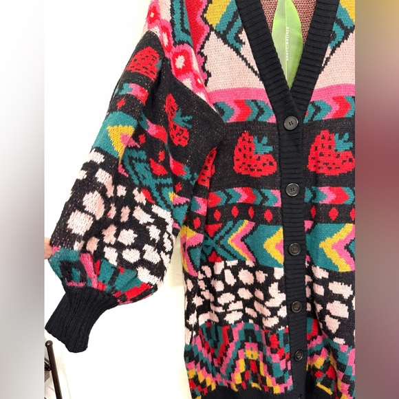 NWT FARM Rio Crazy Mix Long Knit Cardigan Size M - Picture 10 of 17